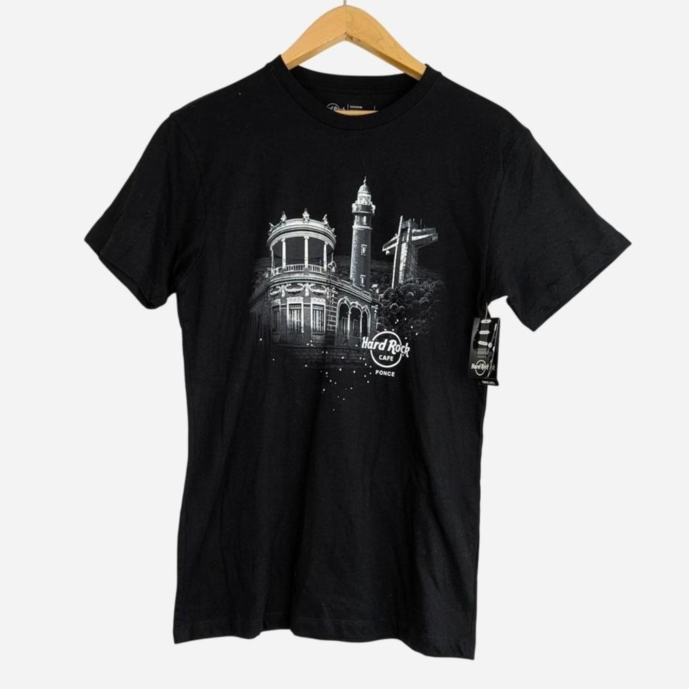 Hard Rock Cafe Ponce Puerto Rico Architectural Graphic Tee Black NWT Medium